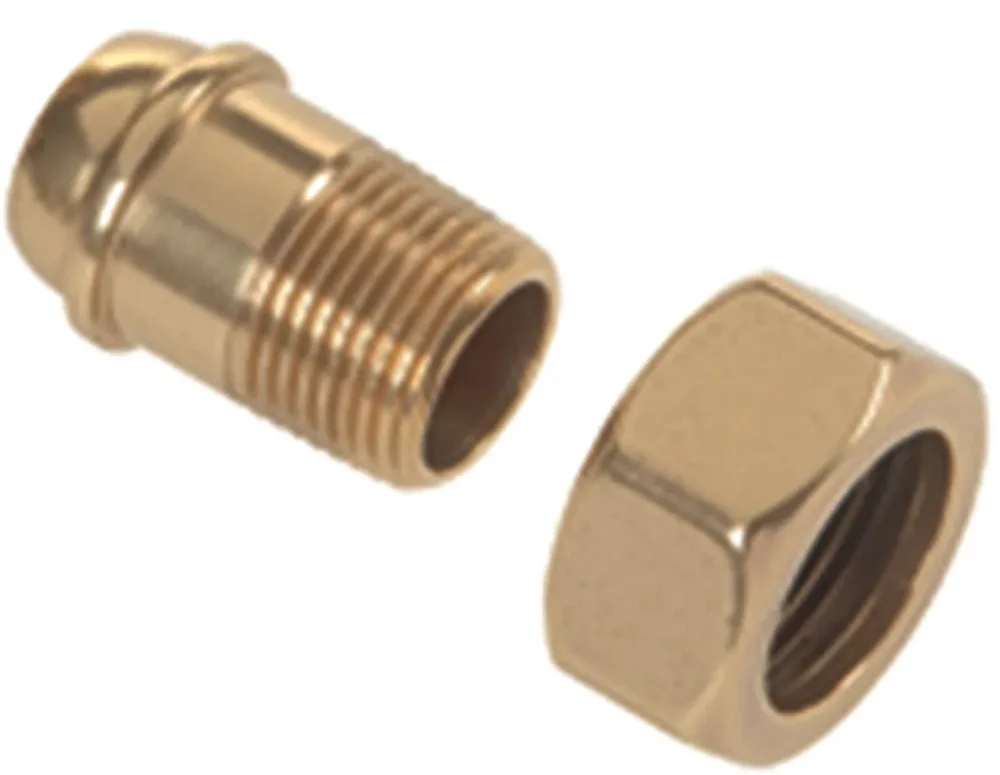 MMA 4161206 Nippel rak, till radiatorventil, med mutter DN 10 - Bild 2