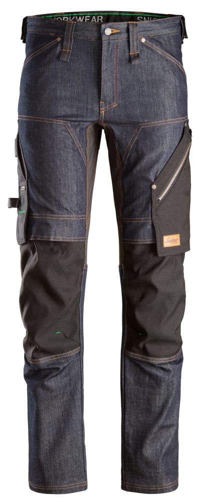ARBETSBYXA SNICKERS WORKWEAR DENIM + FW, DENIM/SVART STL 50