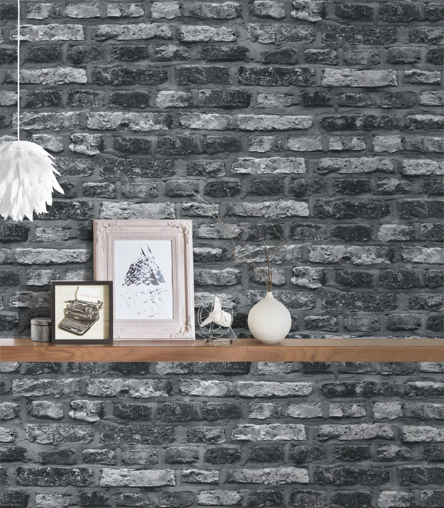 Living Walls Best of Wood´n Stone III T2812 Tapet Grå/svart