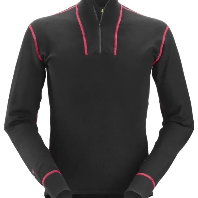 Snickers Workwear 9462 ProtecWork Undertröja svart, kort dragkedja 3XL