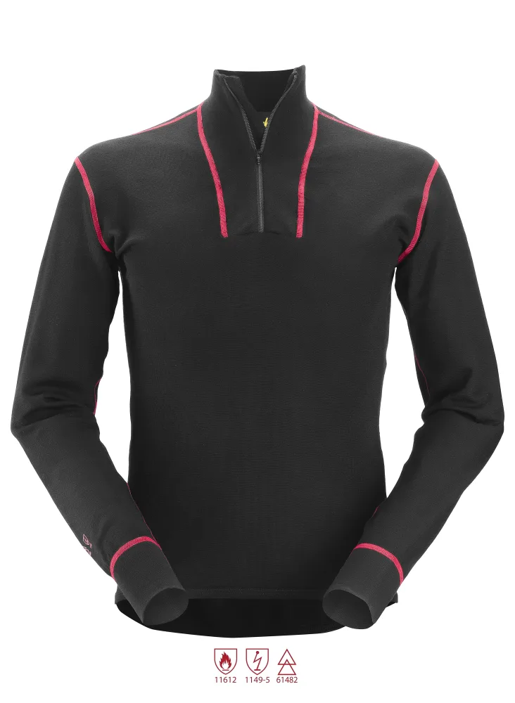 Snickers Workwear 9462 ProtecWork Undertröja svart, kort dragkedja 3XL