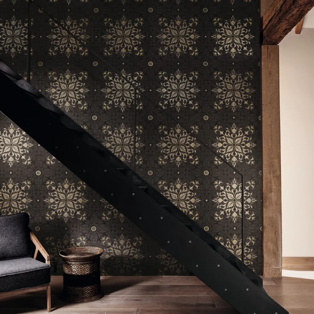 Pure Net Ceiling Charcoal/gold Dmpu216036 Svart Tapet | Stuvbutiken - Bild 3