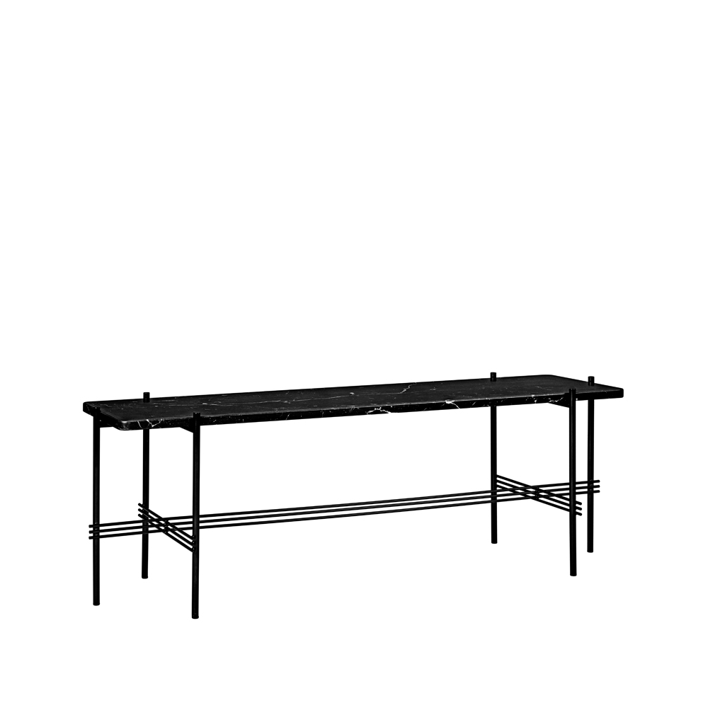 TS Console 1 konsolbord, marmor svart, svartlackat stativ