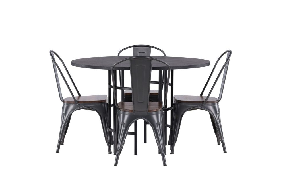 Copenhagen Matgrupp 115 cm Rund med 4 Tempe stolar