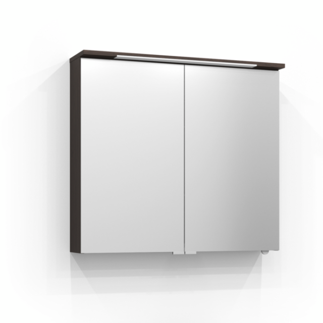 SPEGELSKÅP SVEDBERGS SKURU BRUN ASK LED EL 2HYLL TVLJ JFB 81X72,5X19CM
