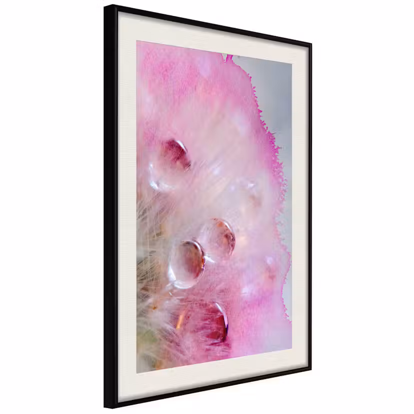 Poster Artgeist Affisch Drops Svart ram med passepartout, 20x30 cm