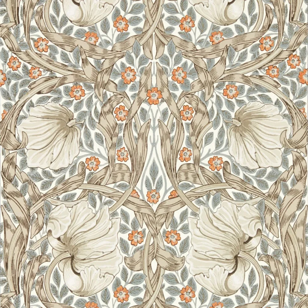 Morris and Friends Pimpernel Linen/coral Mfrw217364 Tapet | Stuvbutiken