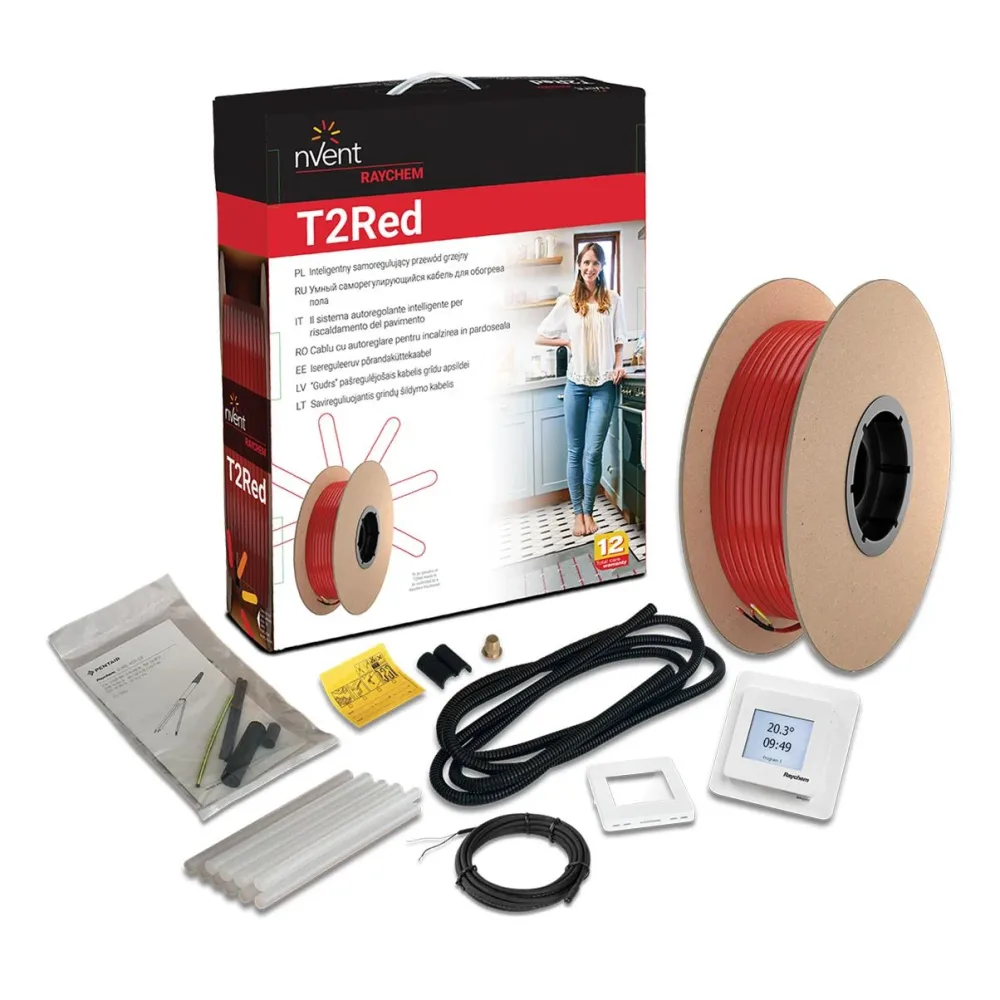 RAYCHEM R-RD-B-58M/SENZ Värmekabelpaket 10 W/m, röd 58 m - Bild 2