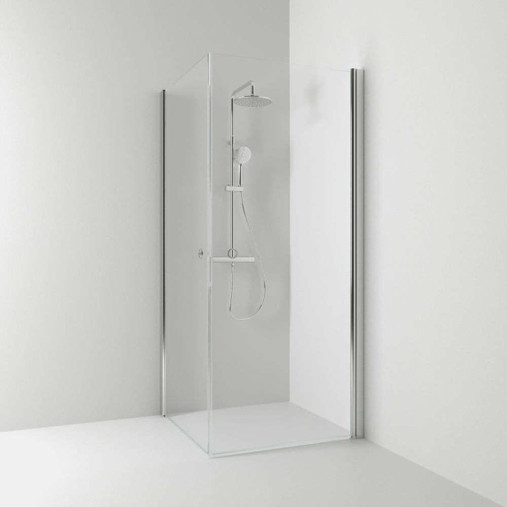 HÖRNDUSCH SVEDBERGS SKOGA RAK ALU BLANK KLAR INTHT 70X198X100CM