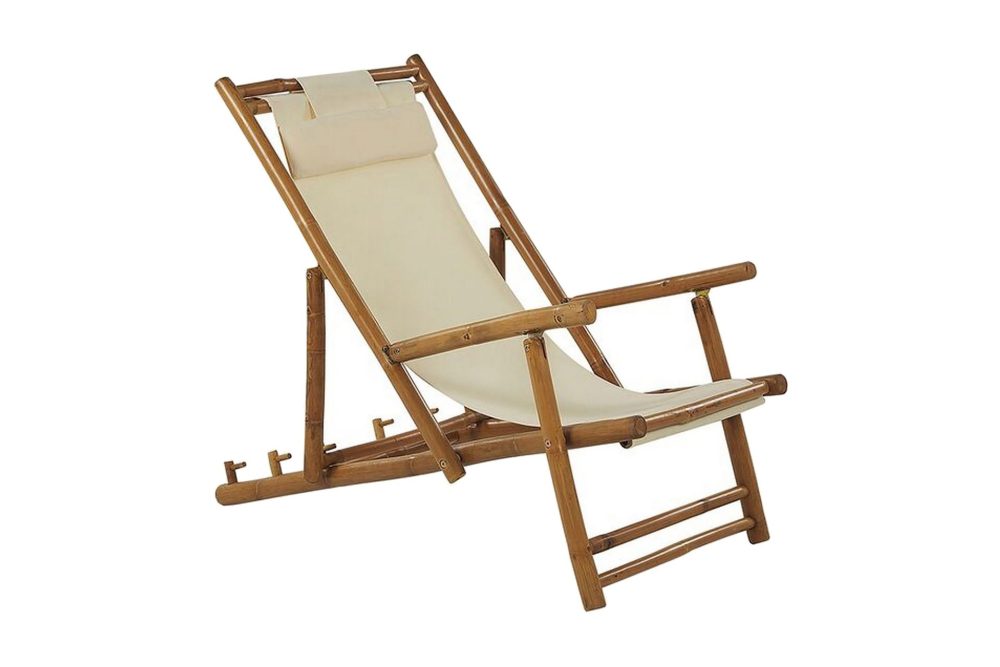 Solstol 2 st ljust trä/beige ATRANI