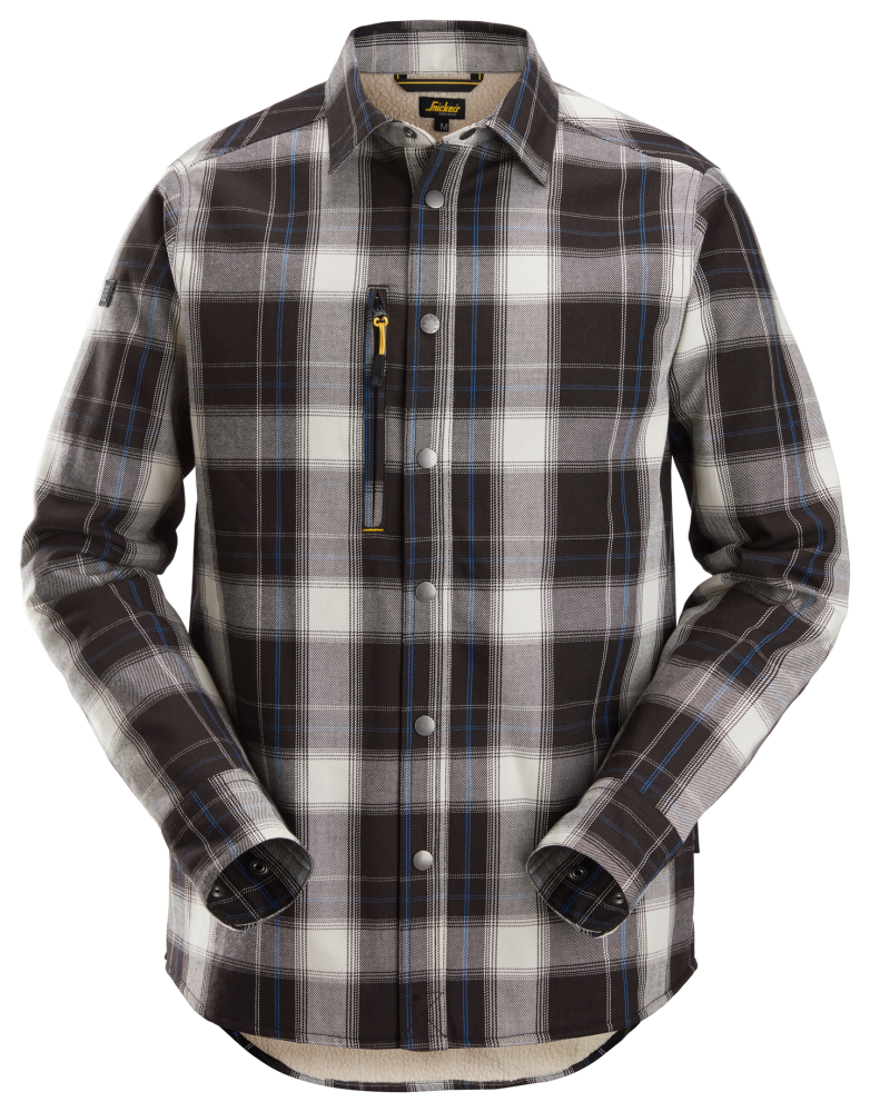 SKJORTA SNICKERS WORKWEAR 8522 SVART/VIT L, FODRAD