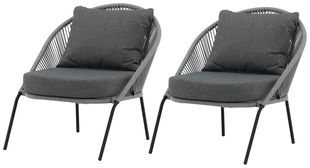 Venture Home Lindos 9317-014 Loungefåtölj 2-pack, svart/grå