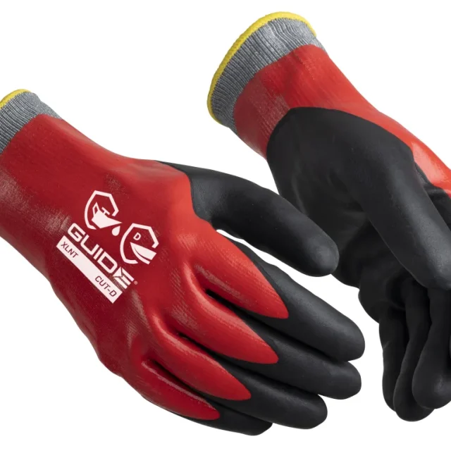 Guide Gloves 9508 Handske nitrildopp, skärskydd D, oljegrepp 8