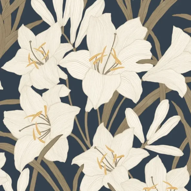 Casadeco - Clair De Lys Bleu Encre