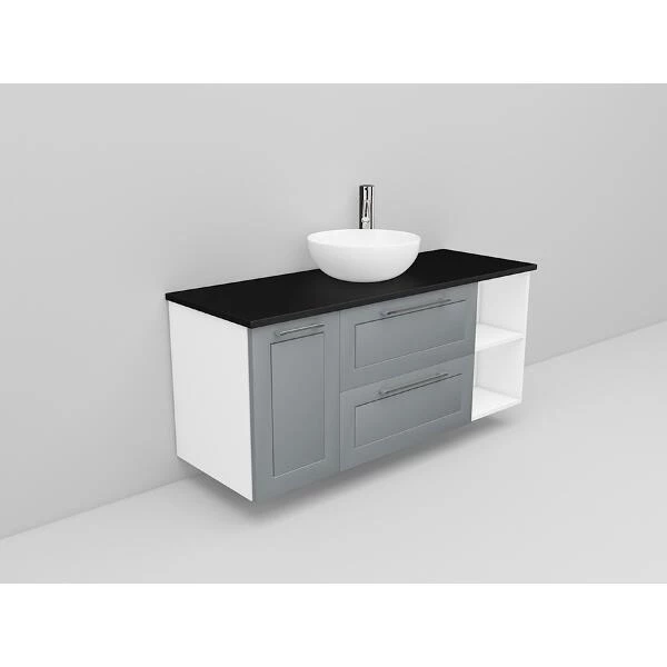 Badrumsmöbel Flexline Modell 168 120cm, Vit, Grå, Ram | Stuvbutiken - Bild 2