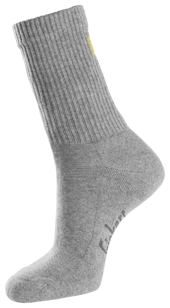 BOMULLSSTRUMPOR SNICKERS WORKWEAR 41-44 3P, GRÅ