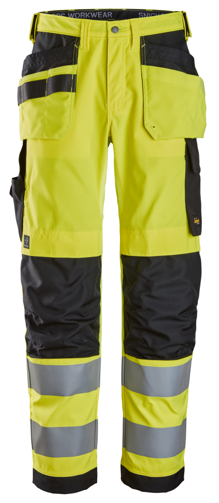 ARBETSBYXA SNICKERS WORKWEAR HF KL2 GUL/SVART, STL 44