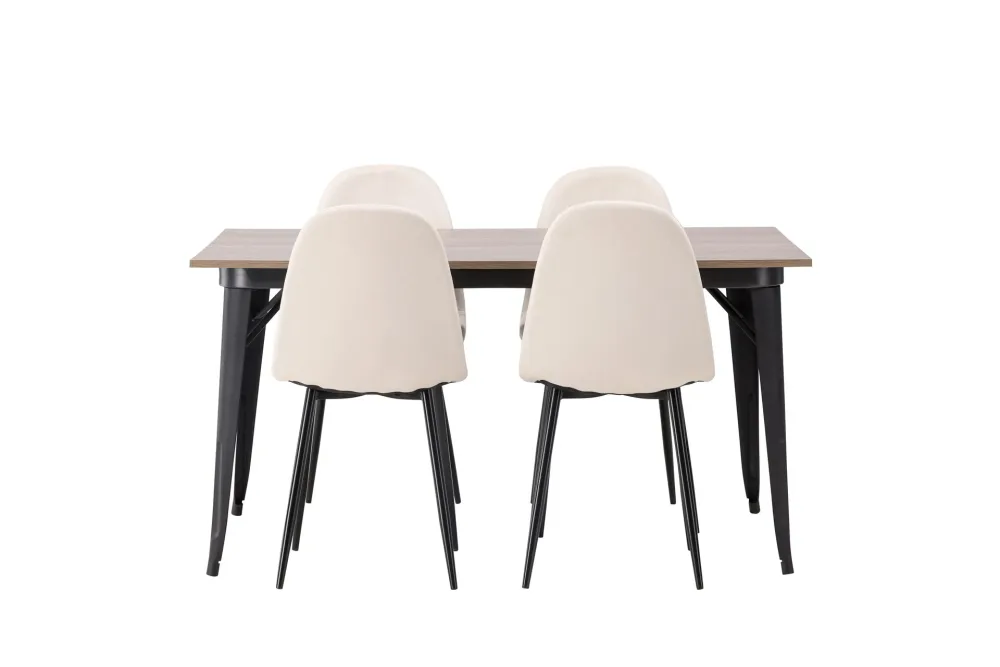 Tempe Matgrupp 140 cm Rektangulär med 4 Polar stolar