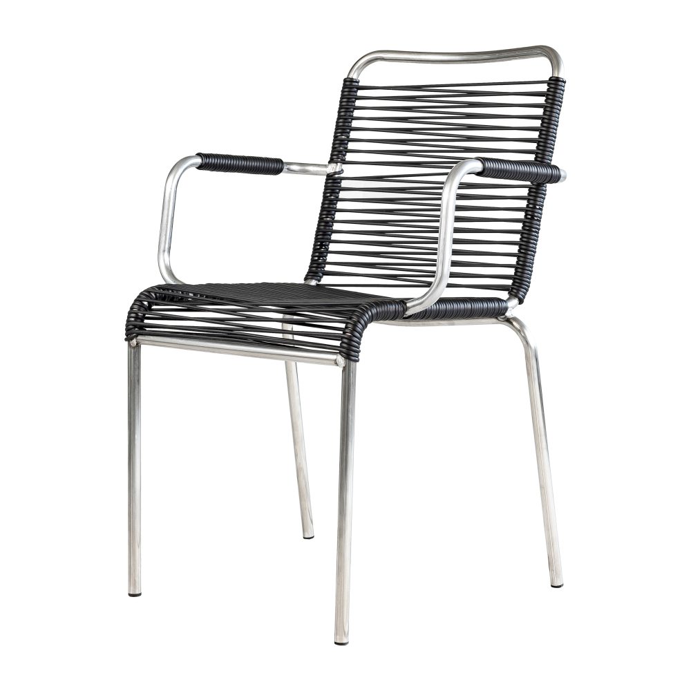 Mya karmstol aluminium, Black
