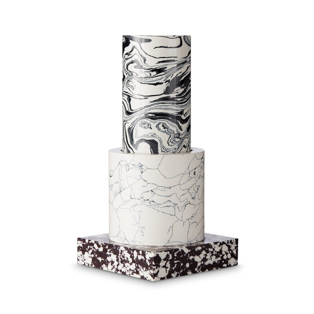 Swirl Small vas 26 cm, Svart-vit