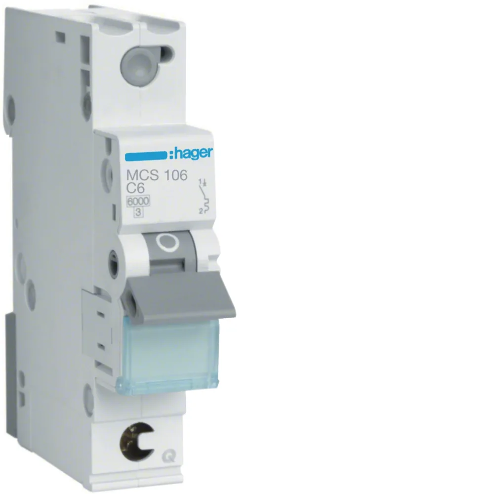 Hager MCS113 Dvärgbrytare 1-pol, 6kA, C-karakteristik 13A