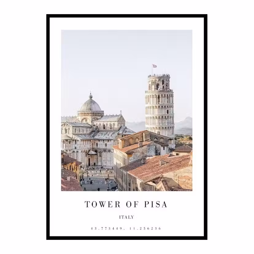 Poster Gallerix Tower Of Pisa Storlek: 50x70 cm
