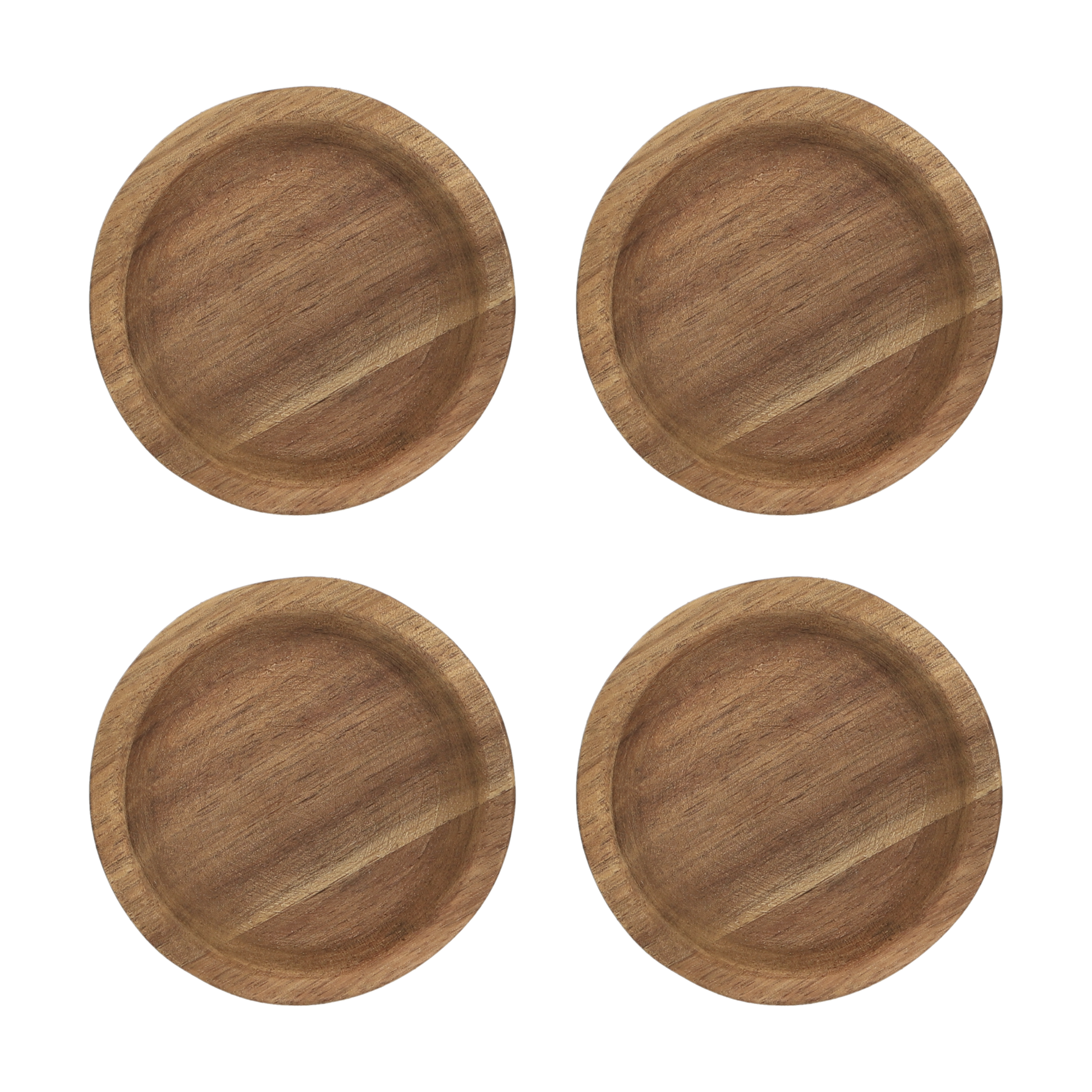 Hollow glasunderlägg Ø9 cm 4-pack, Akacia