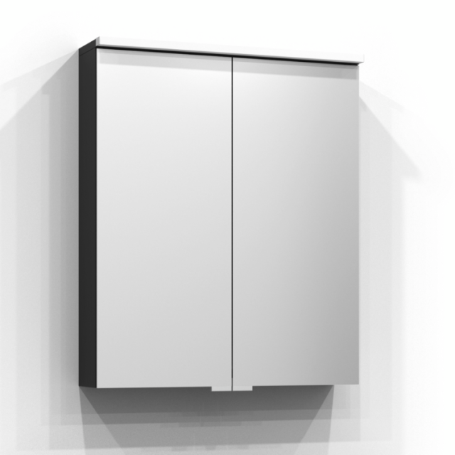SPEGELSKÅP SVEDBERGS SAREK SVART ASK LED EL 2HYLL 60X71,6X15,1CM