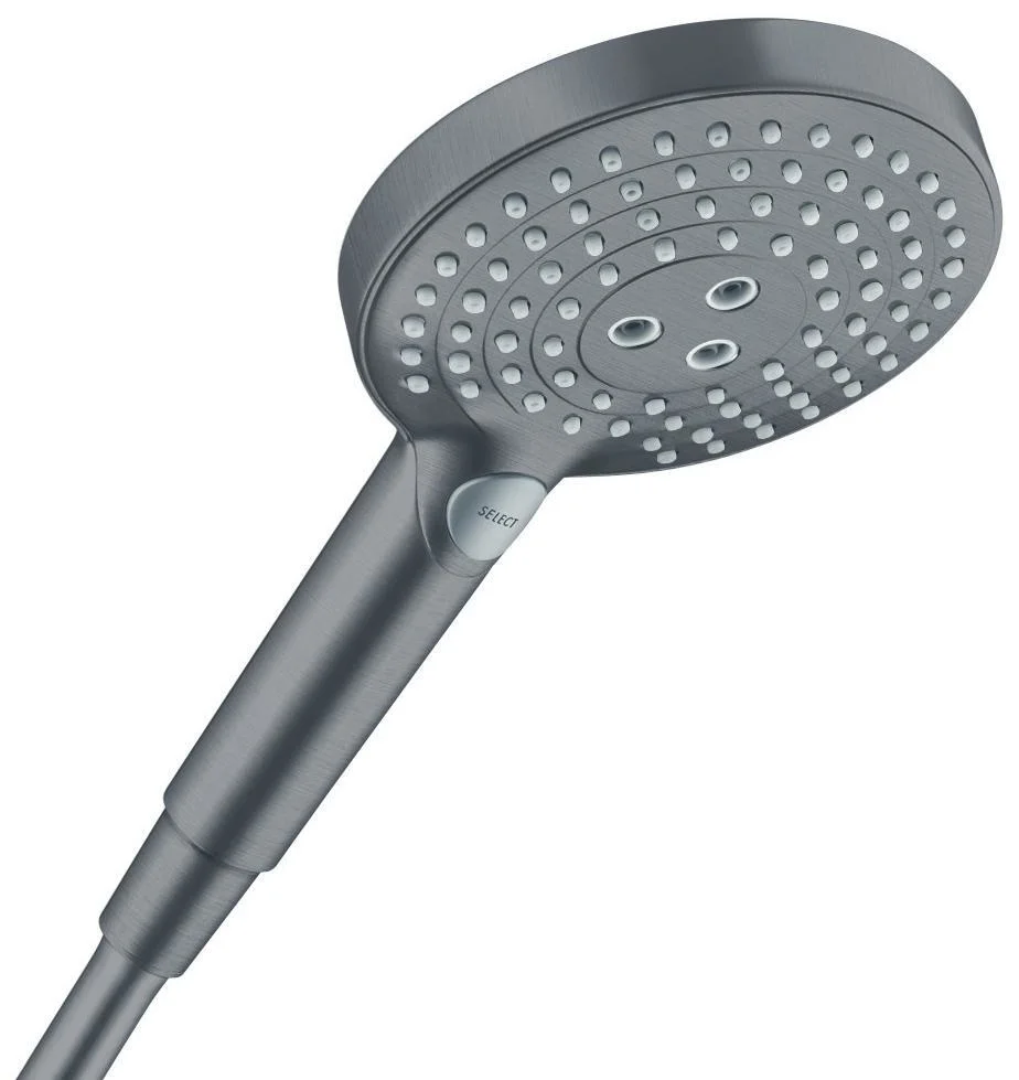 Hansgrohe Raindance Select S120 26530340 Handdusch 3 stråltyper, Ø125 mm, borstad svart krom