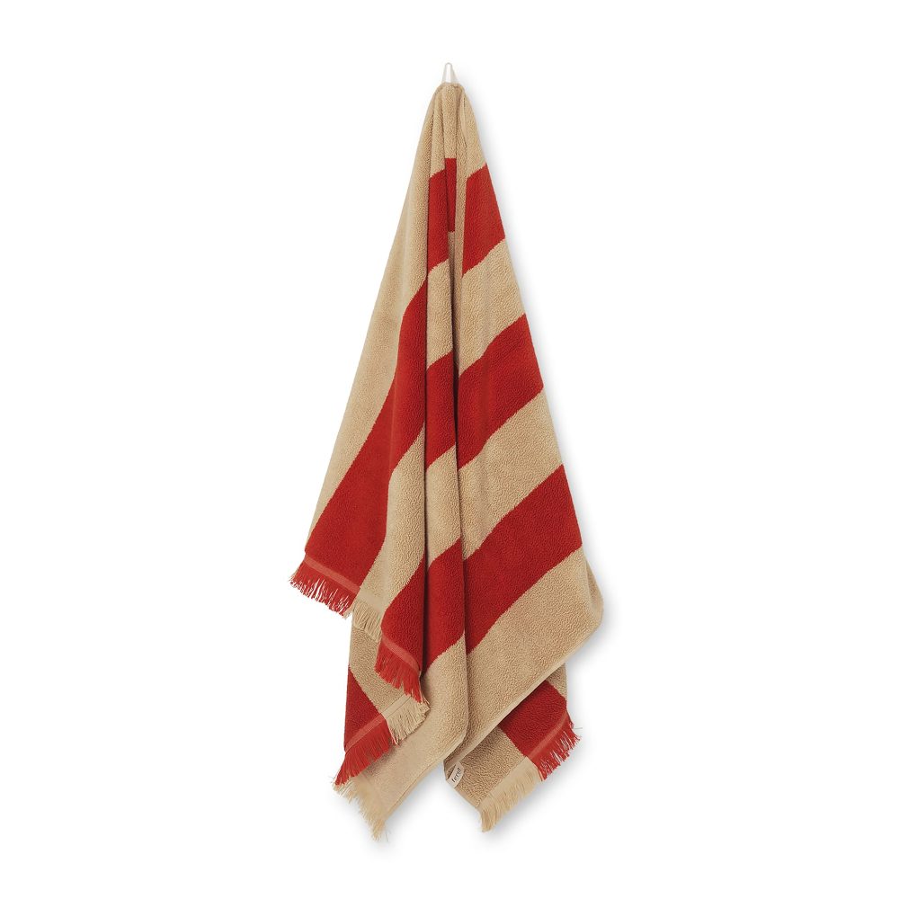 Alee handduk 70x140 cm, Light camel-red