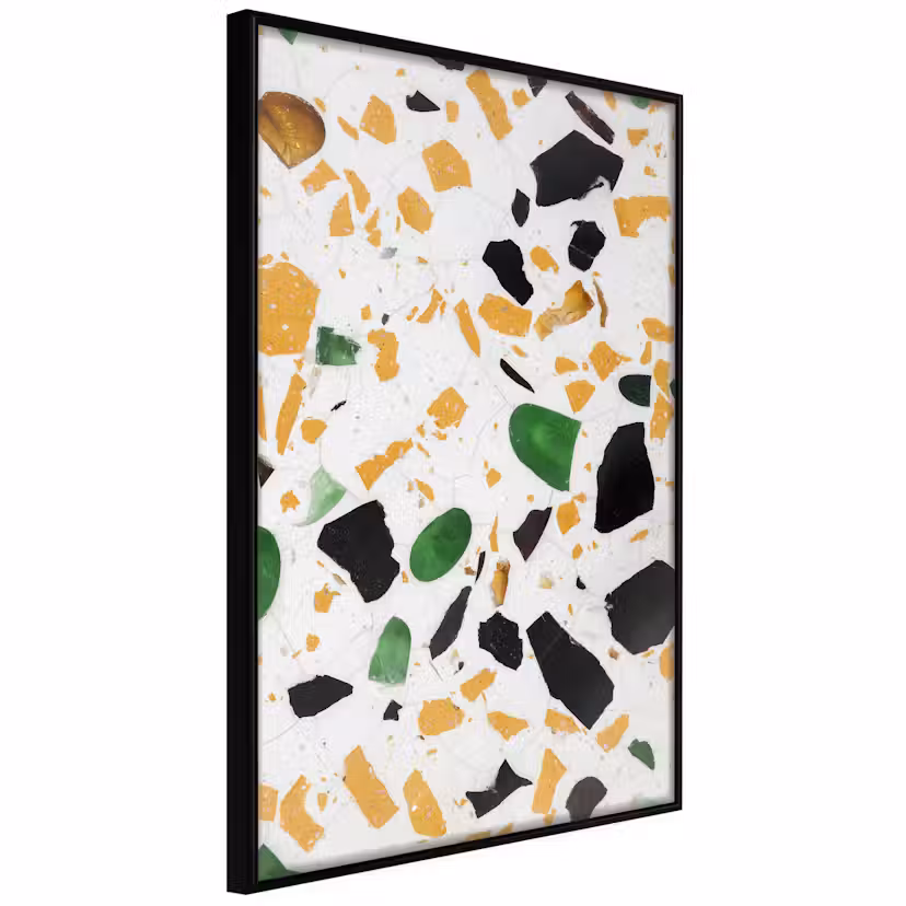 Poster Artgeist Affisch Terrazzo Svart ram, 30x45 cm