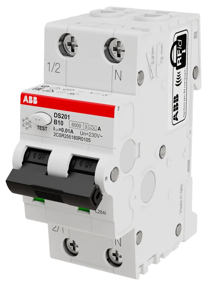 ABB 2CSR255180R2255 Personskyddsautomat 6kA, B-karakteristik, typ A DS201 B25 A100 - Bild 2
