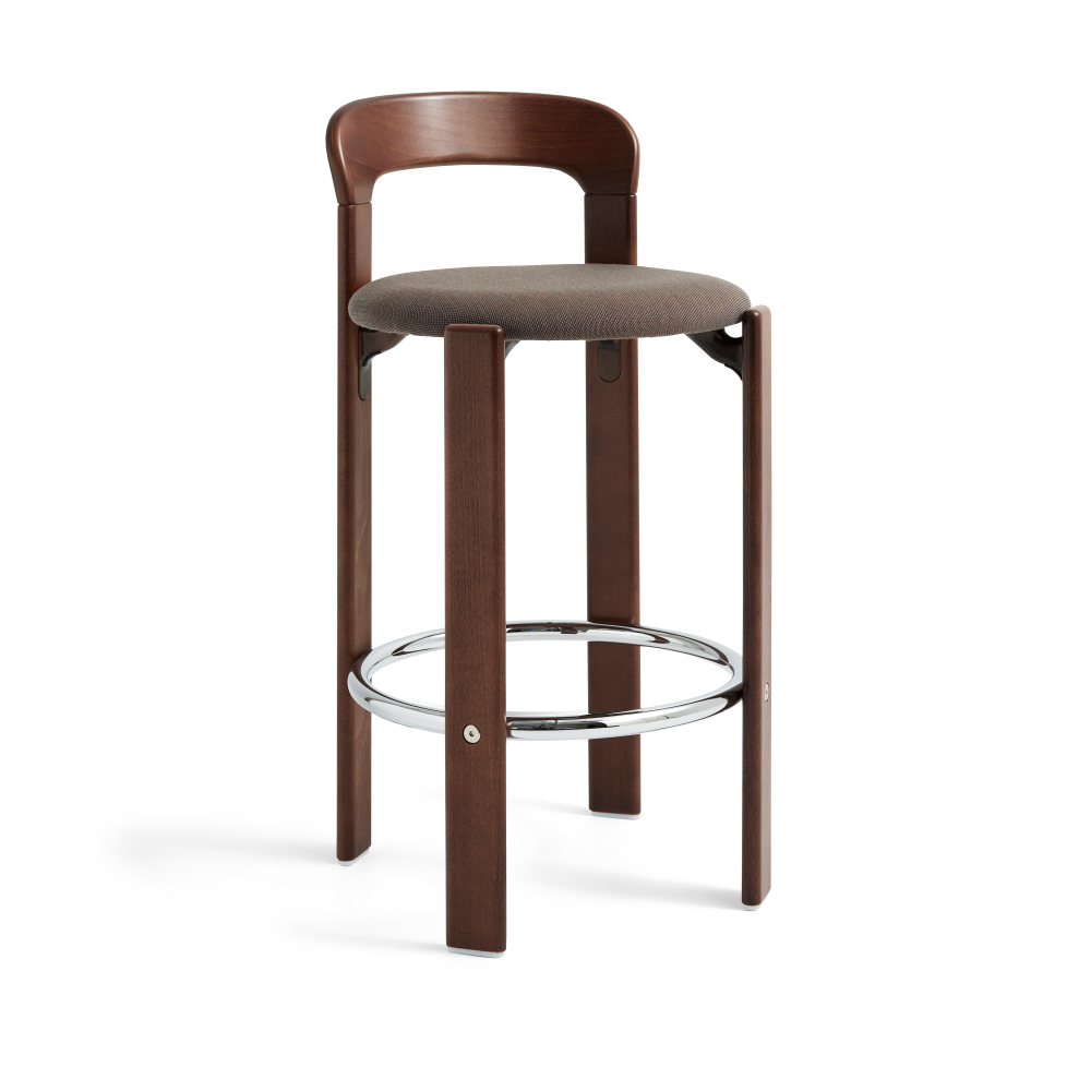 Rey Low klädd barstol, Steelcut trio 376 umber brown