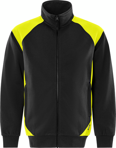JACKA 7248 GSM SWEATSHIRT SVART/HIVIS GUL STL 4XL