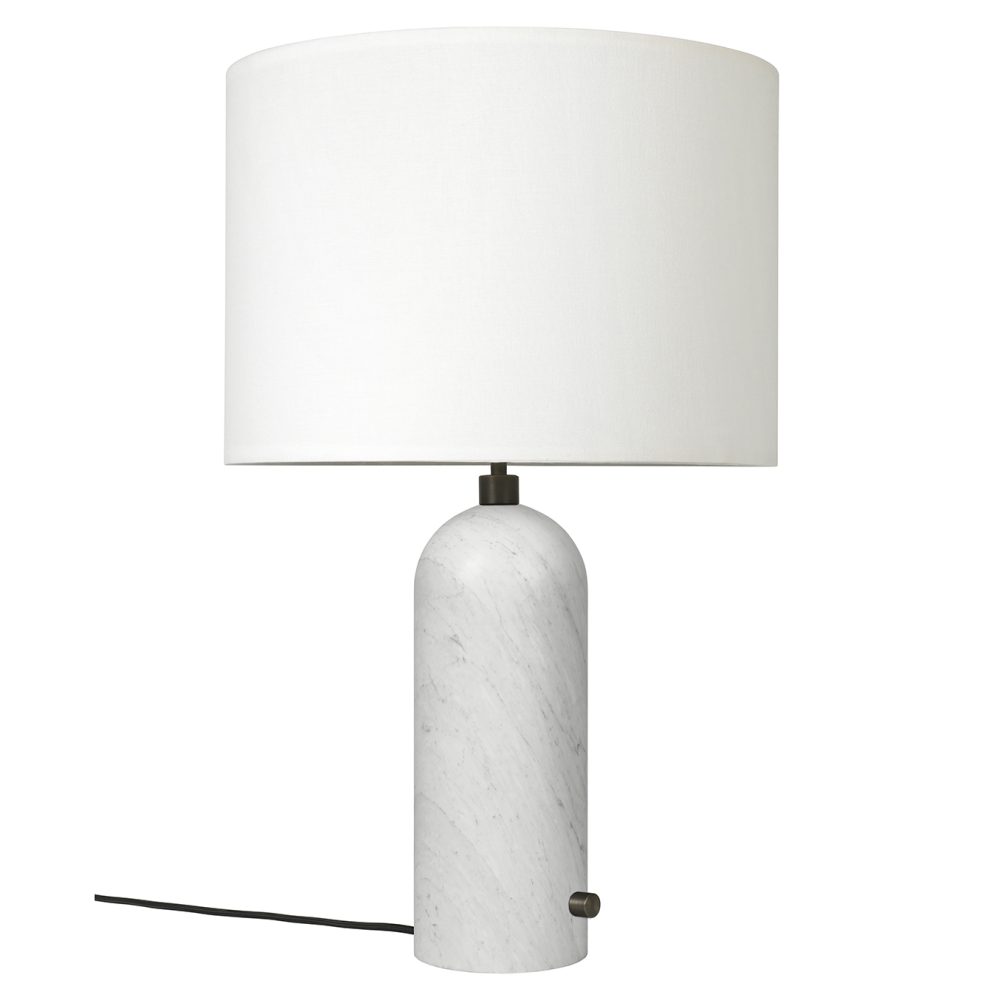Gravity L bordslampa, Vit marmor-vit