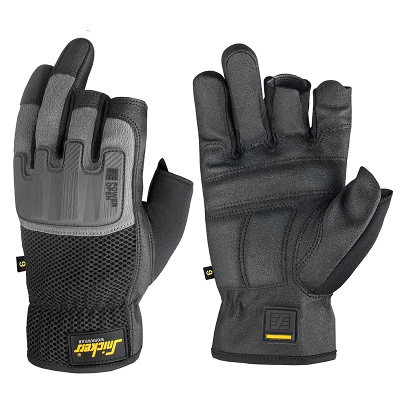 Snickers Workwear 9586 Power Open Handske svart/stengrå 8