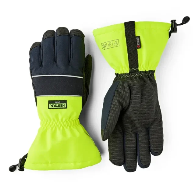 Hestra Pro Alba Czone Vinterhandske high-vis gul/svart 10