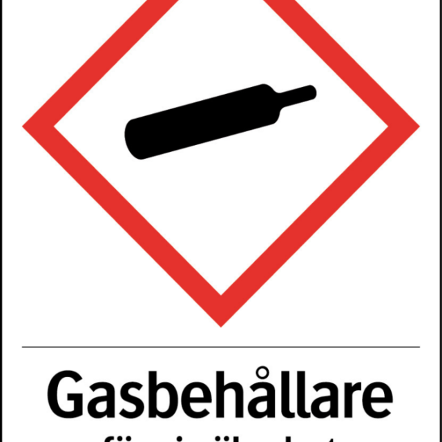 SKYLT SYSTEMTEXT 330416 GASBEHÅLLARE FÖRS