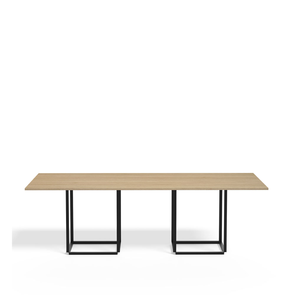 Florence matbord rektangulärt, natural oak, svart stativ