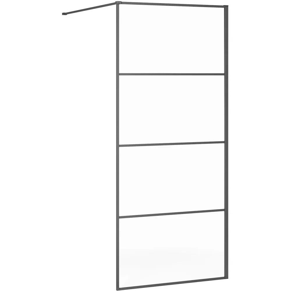 Gustavsberg Square Duschvägg svart med spröjs 140 cm