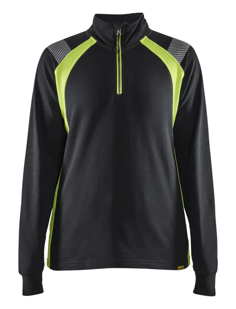 Blåkläder 340311589933XXL Tröja svart/gul, halvzip XXL