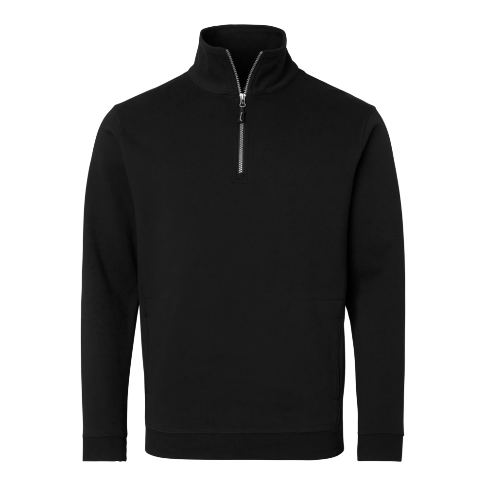 SWEATSHIRT TOP SWEDE KORT ZIP SVART XL