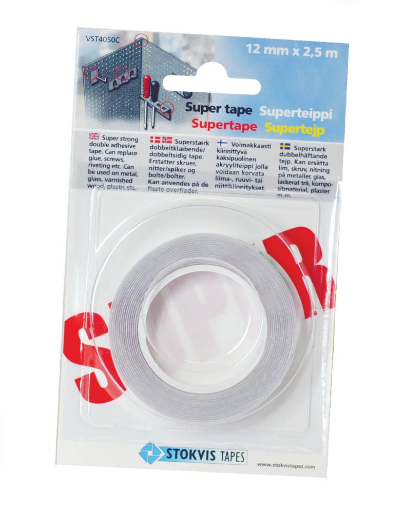 SUPERTEJP DUBBELHÄFTANDE 0,5X12MM 2,5M