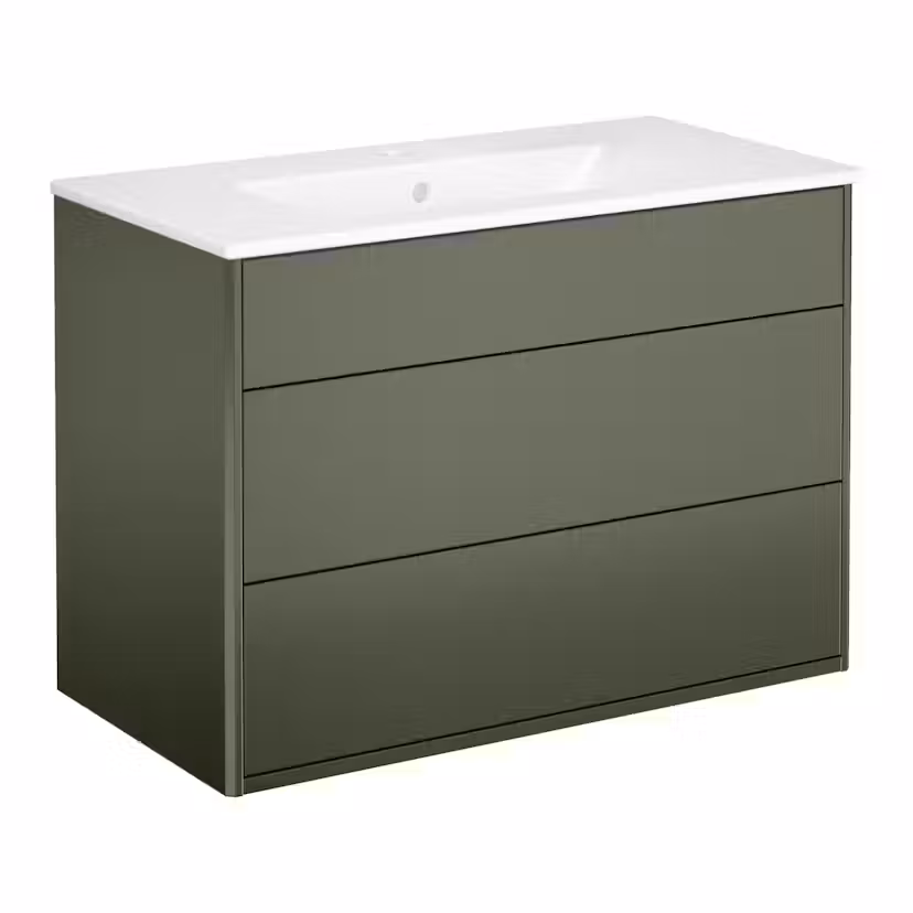 Tvättställsskåp Gustavsberg Graphic 80 cm Slät låda, Grön