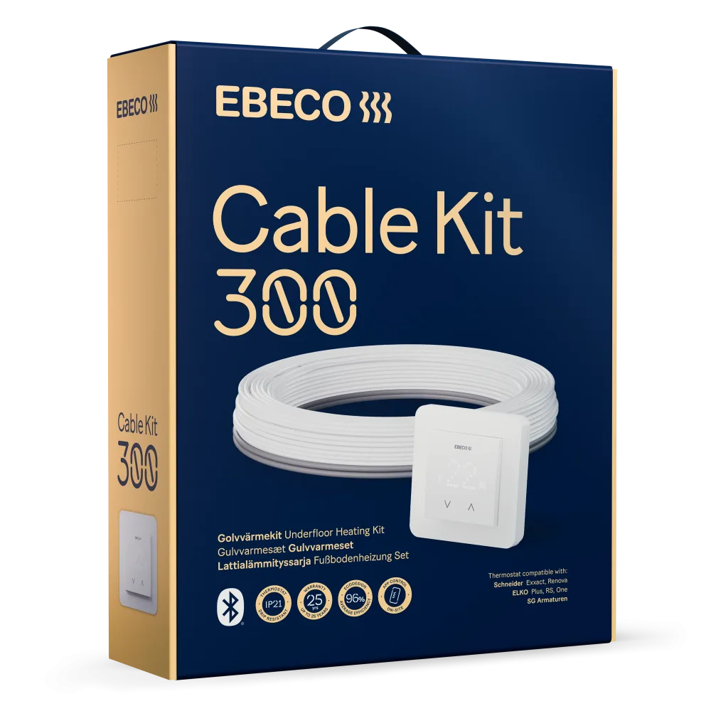 Ebeco Cable Kit 300 Golvvärmekit med värmekabel och termostat 155 m, 1710 W - Bild 2