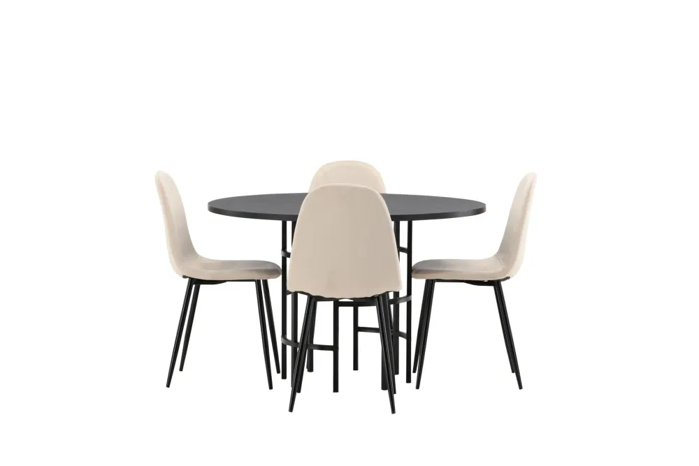 Copenhagen Matgrupp 115 cm Rund med 4 Polar stolar