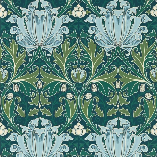 Morris & Co - Helena Indigo/Boughs Morris and Friends Wallpa