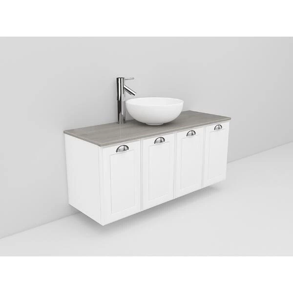 Badrumsmöbel Flexline Modell 125 120cm, Vit, Fasad Ram | Stuvbutiken