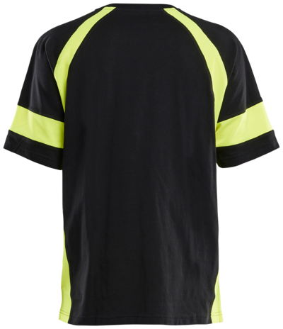 T-SHIRT BLÅKLÄDER MED VARSEL, SVART/VARSELGUL S