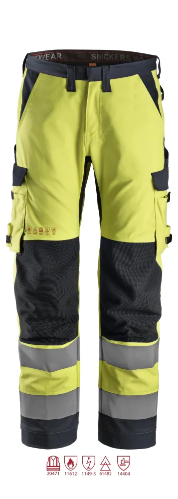 Snickers Workwear 6361 ProtecWork Arbetsbyxa varsel, gul 108